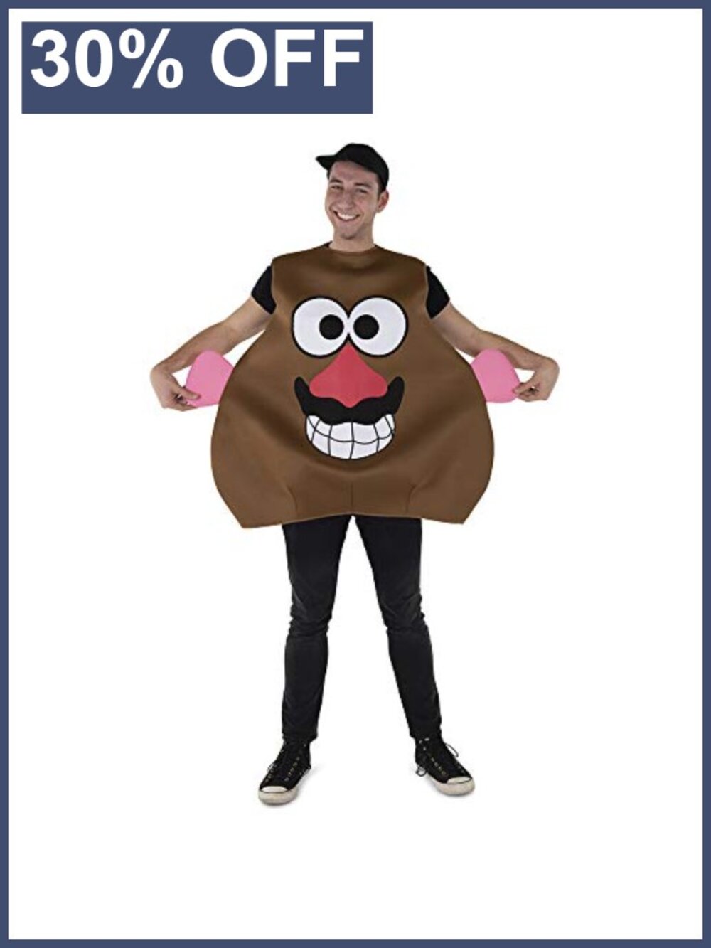 Mr. Potato Costume Adult Tunic & Hat Complete Set Polyester